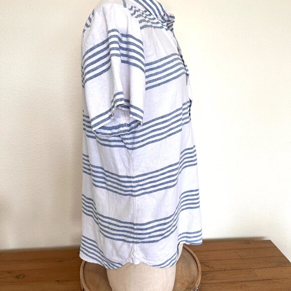 SLVDR - Striped Shirt - Pullover -1/4 Button Up -Short Sleeve - XL Half Placket - Picture 7 of 10